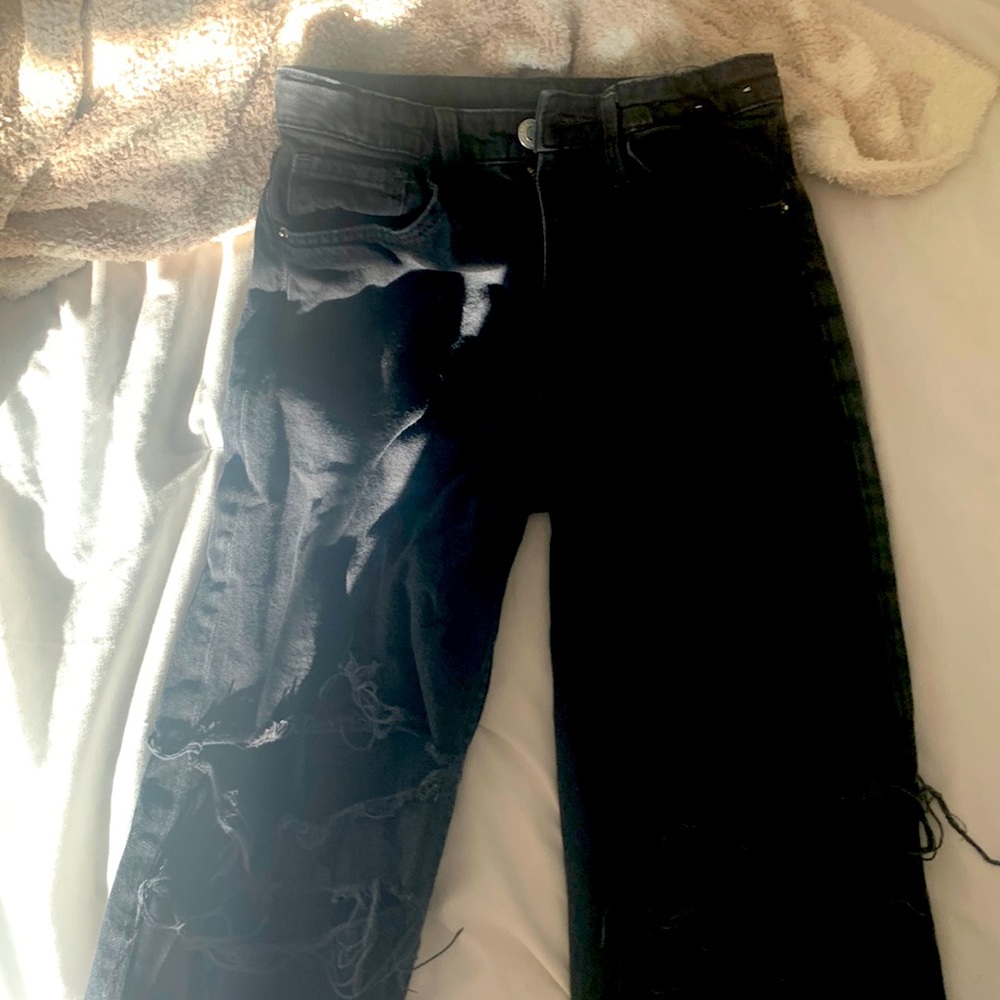 H&M black ripped jeans